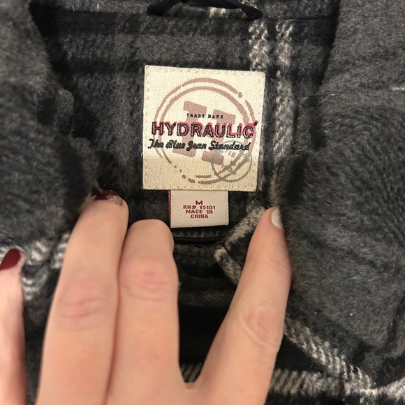 Hydraulic Stylish Black Plaid Women's Coat Medium EUC - Picture 5 of 16